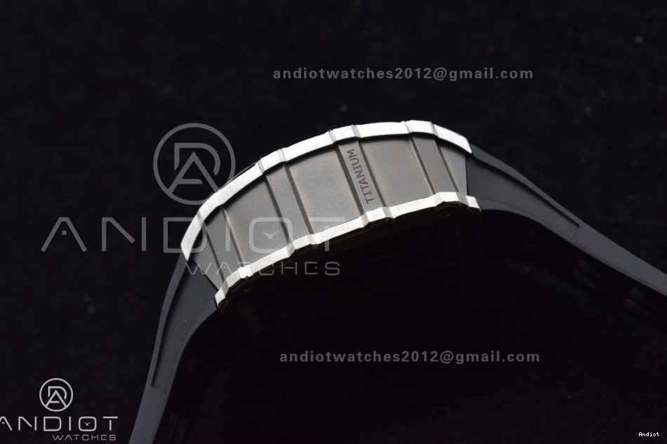 Chrono V Crystal 1:1 RM011 Strap Edition Black KVF Rubber on Black A7750 SS 1025 Functional Dial Best 0706